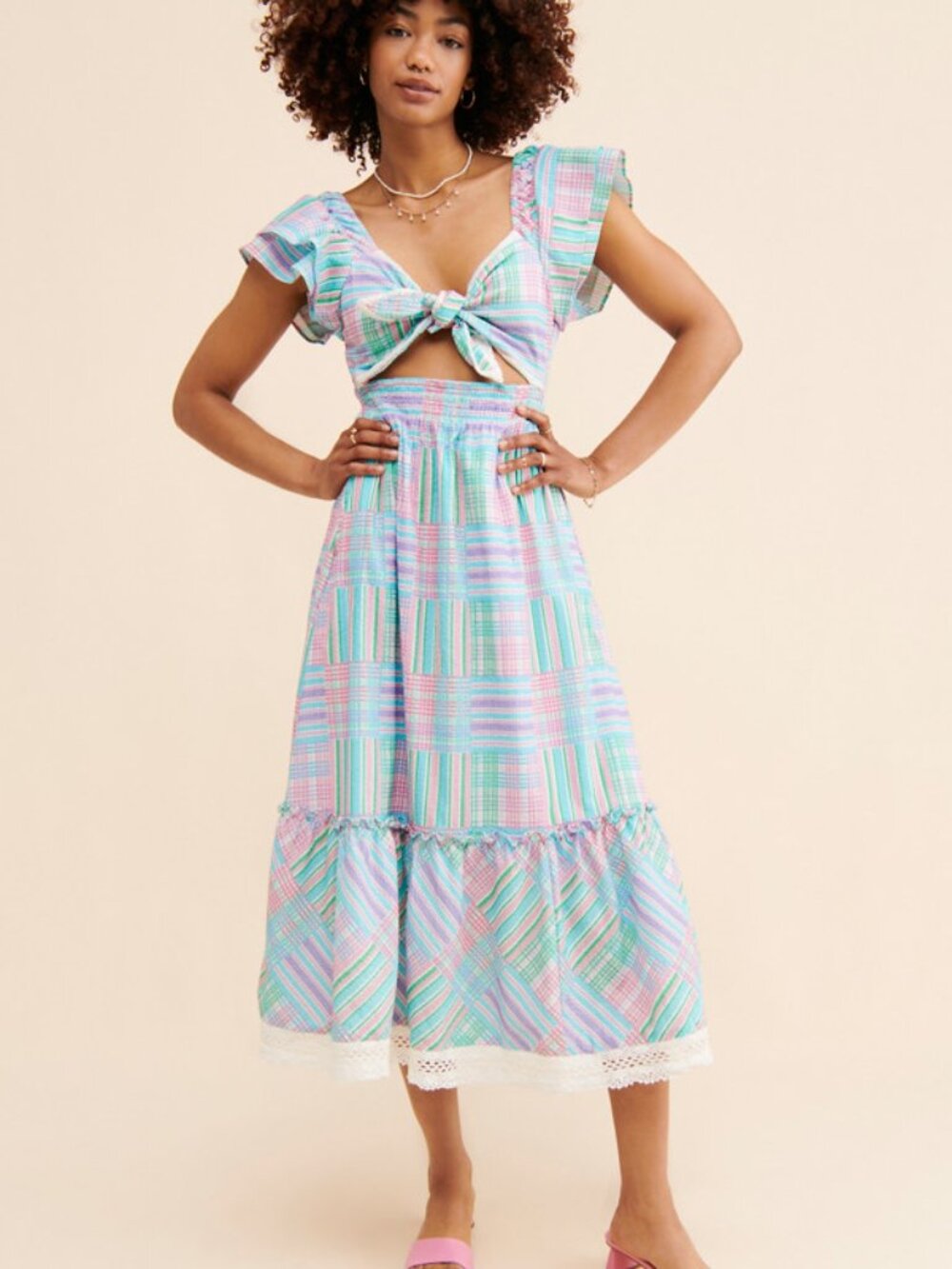 LOVESHACKFANCY Women's Emeka Midi Dress Size XS In Candyland Multi